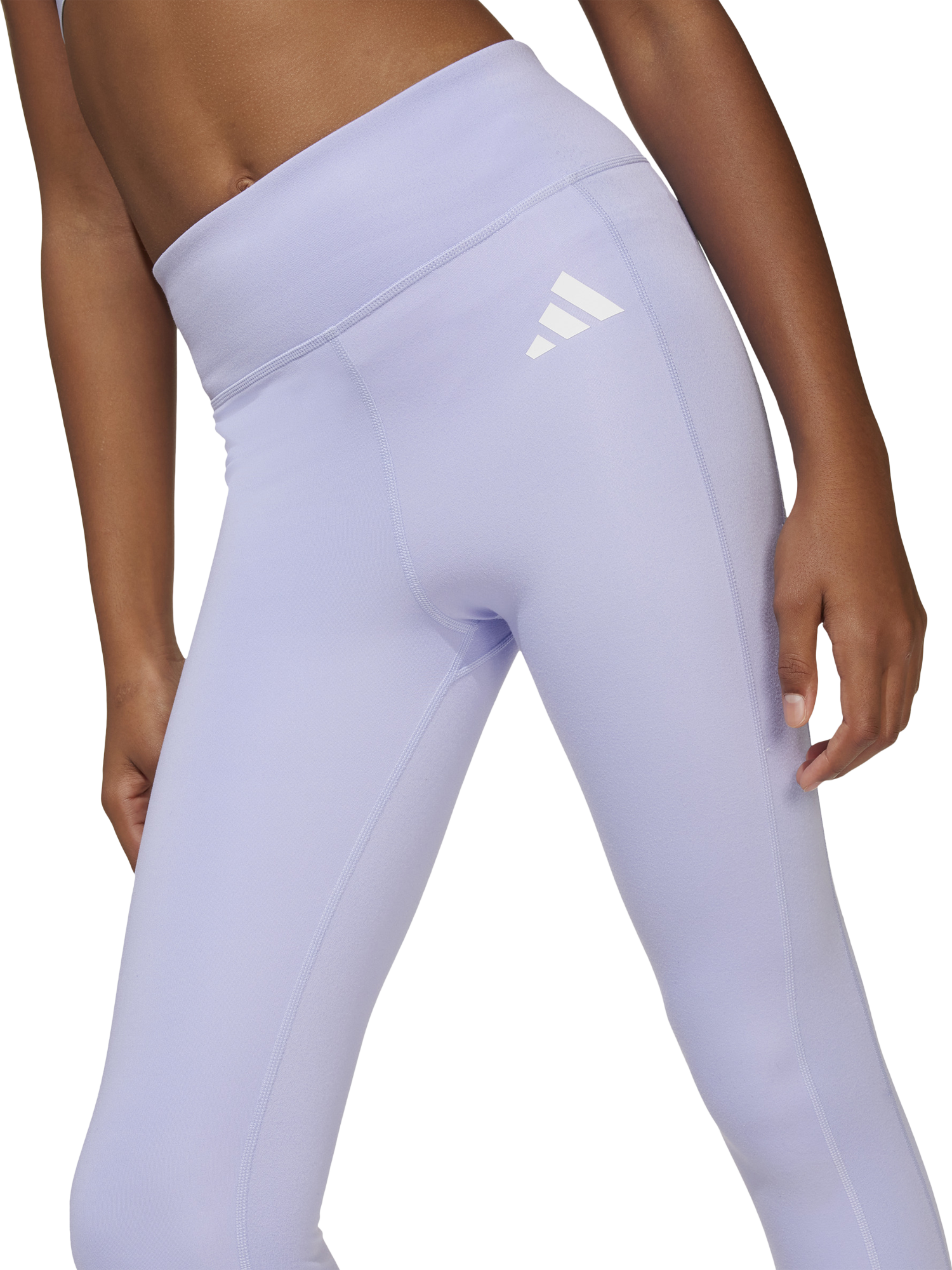 Product image 4 of 4, which shows adidas Kids' 3 Bar Leggings, Violet/White, 13-14 years