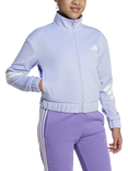 adidas Kids' Track Zip-Up Top, Violet/White