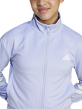 adidas Kids' Track Zip-Up Top, Violet/White