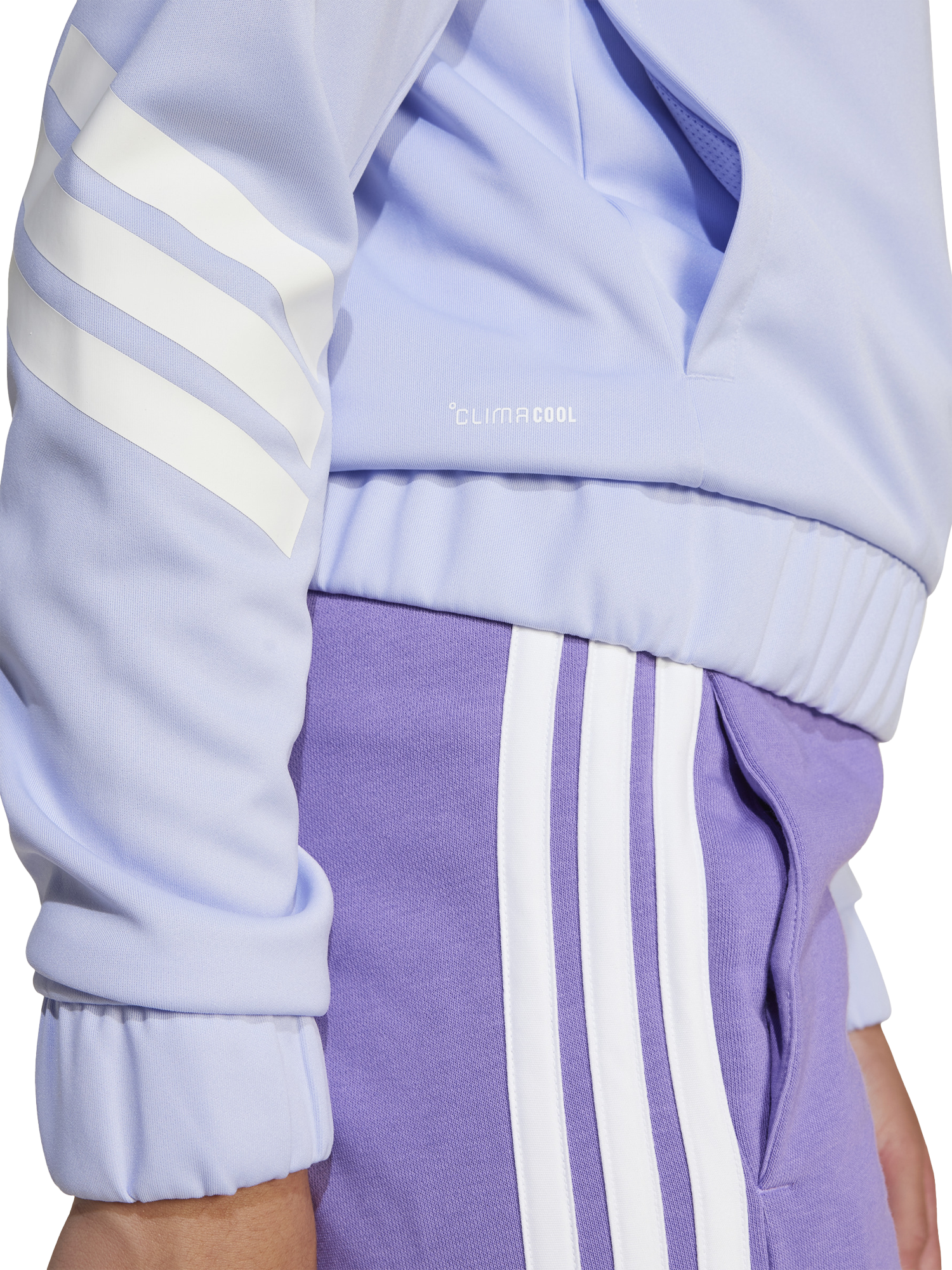 Product image 3 of 5, which shows adidas Kids' Track Zip-Up Top, Violet/White, 5-6 years