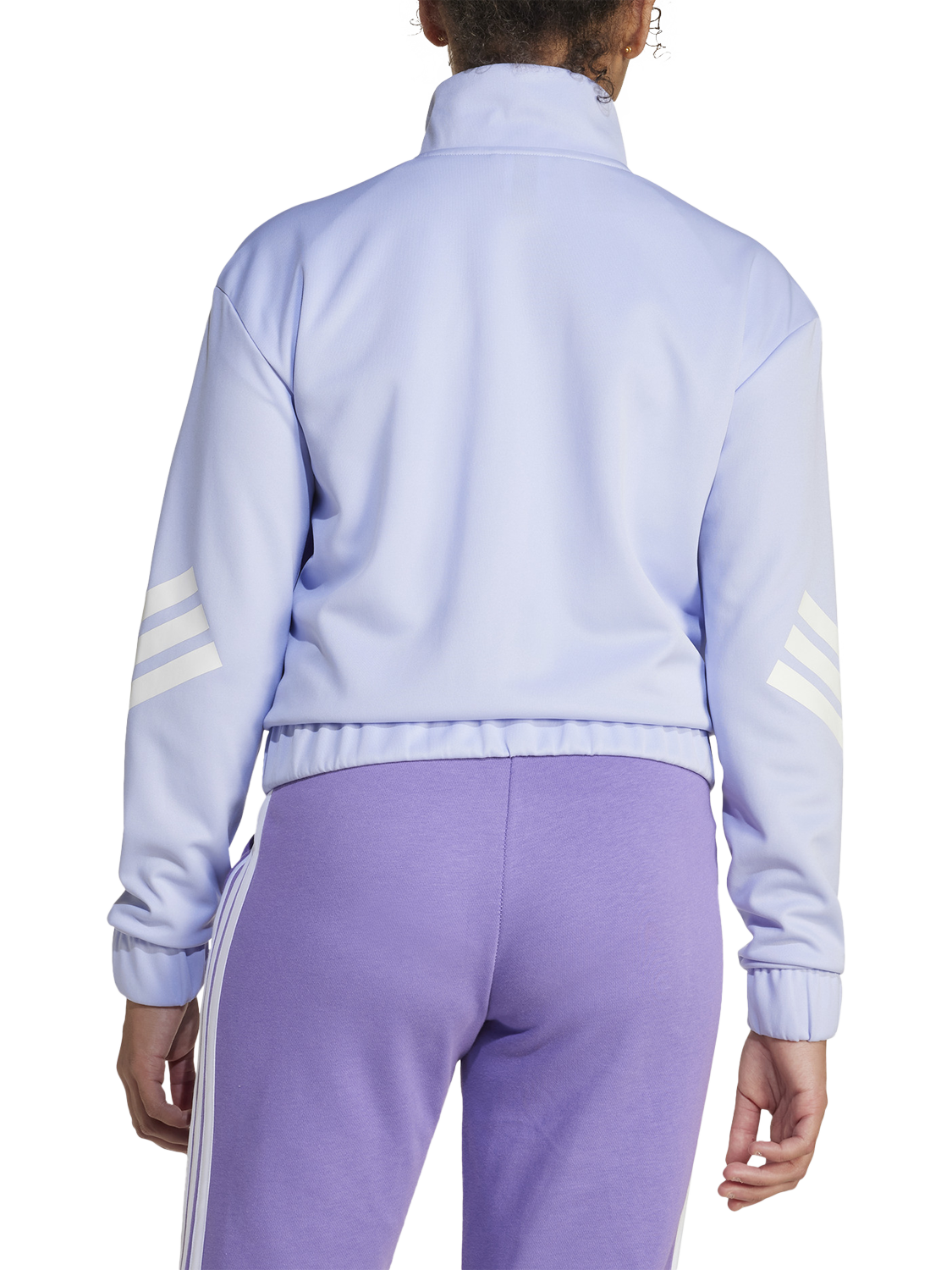 Product image 4 of 5, which shows adidas Kids' Track Zip-Up Top, Violet/White, 5-6 years