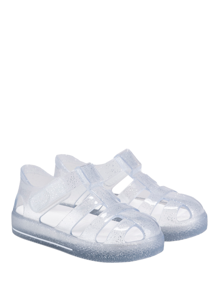 IGOR KIds' Star Jelly Sandals, Clear Glitter - view 2, Clear Glitter