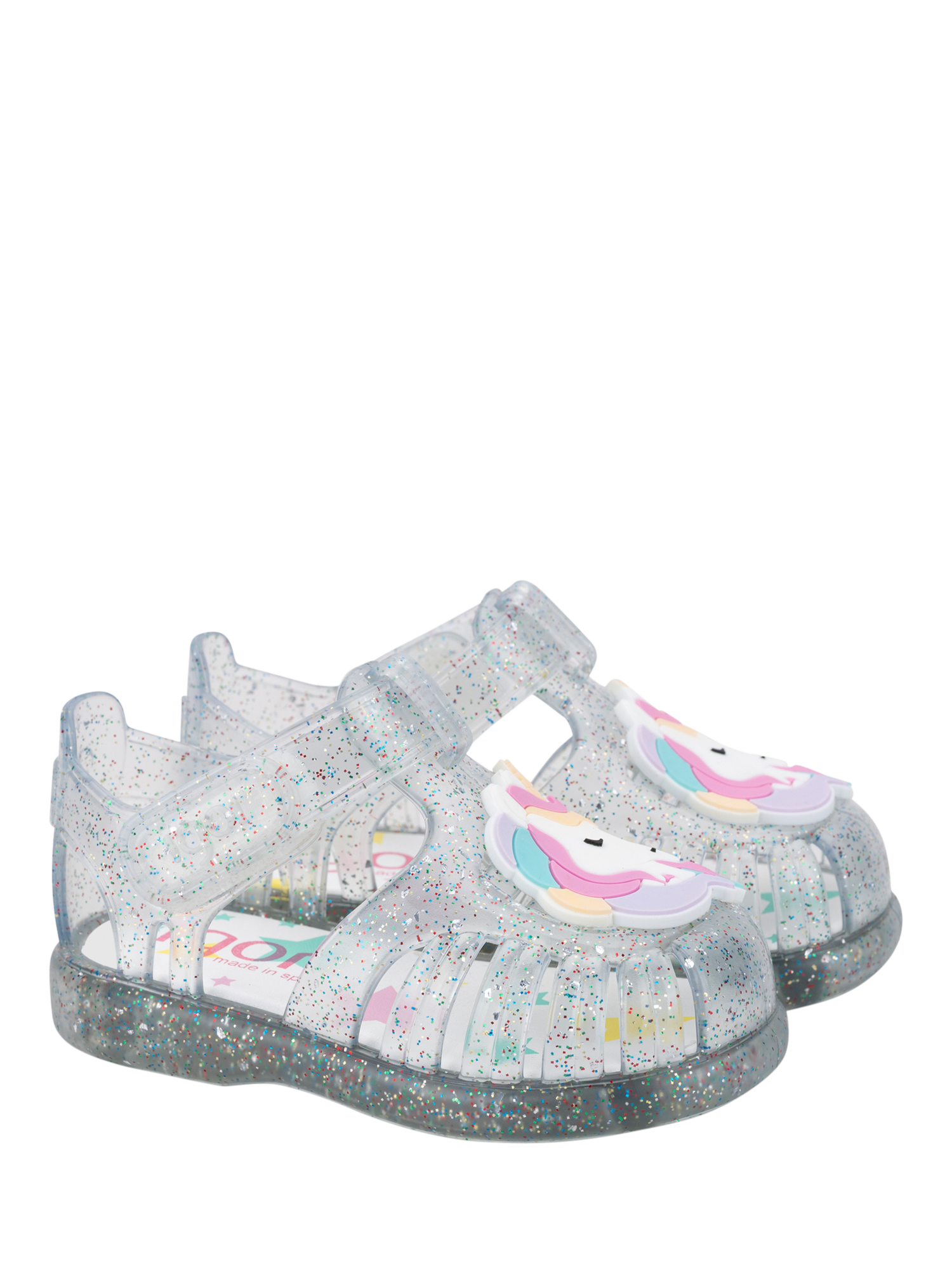 Product image 2 of 4, which shows IGOR Kids' Tobby Jelly Sandals, Clear Glitter, EU20