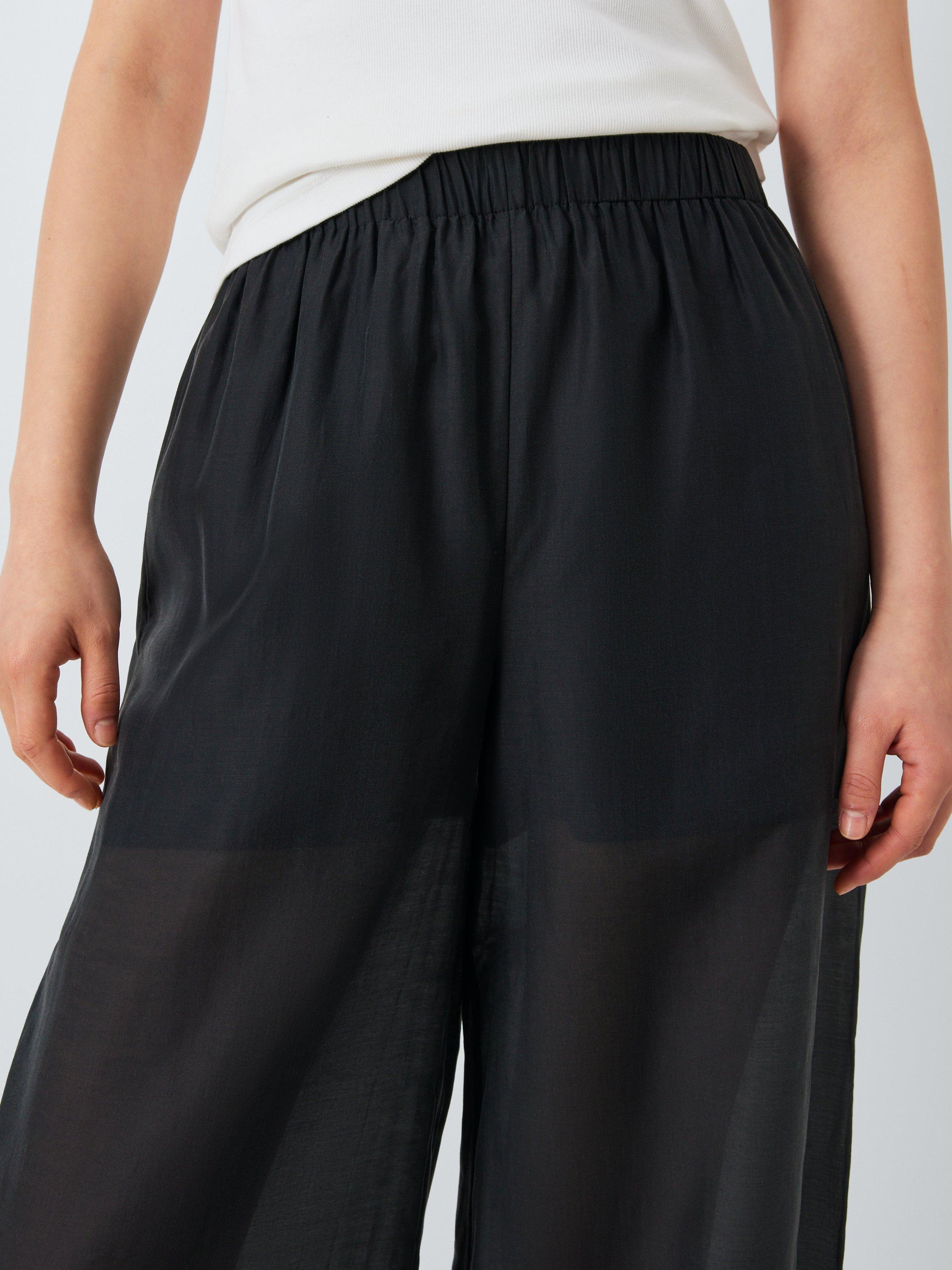 Product image 5 of 6, which shows John Lewis ANYDAY Plain Sheer Trousers, Black, 8