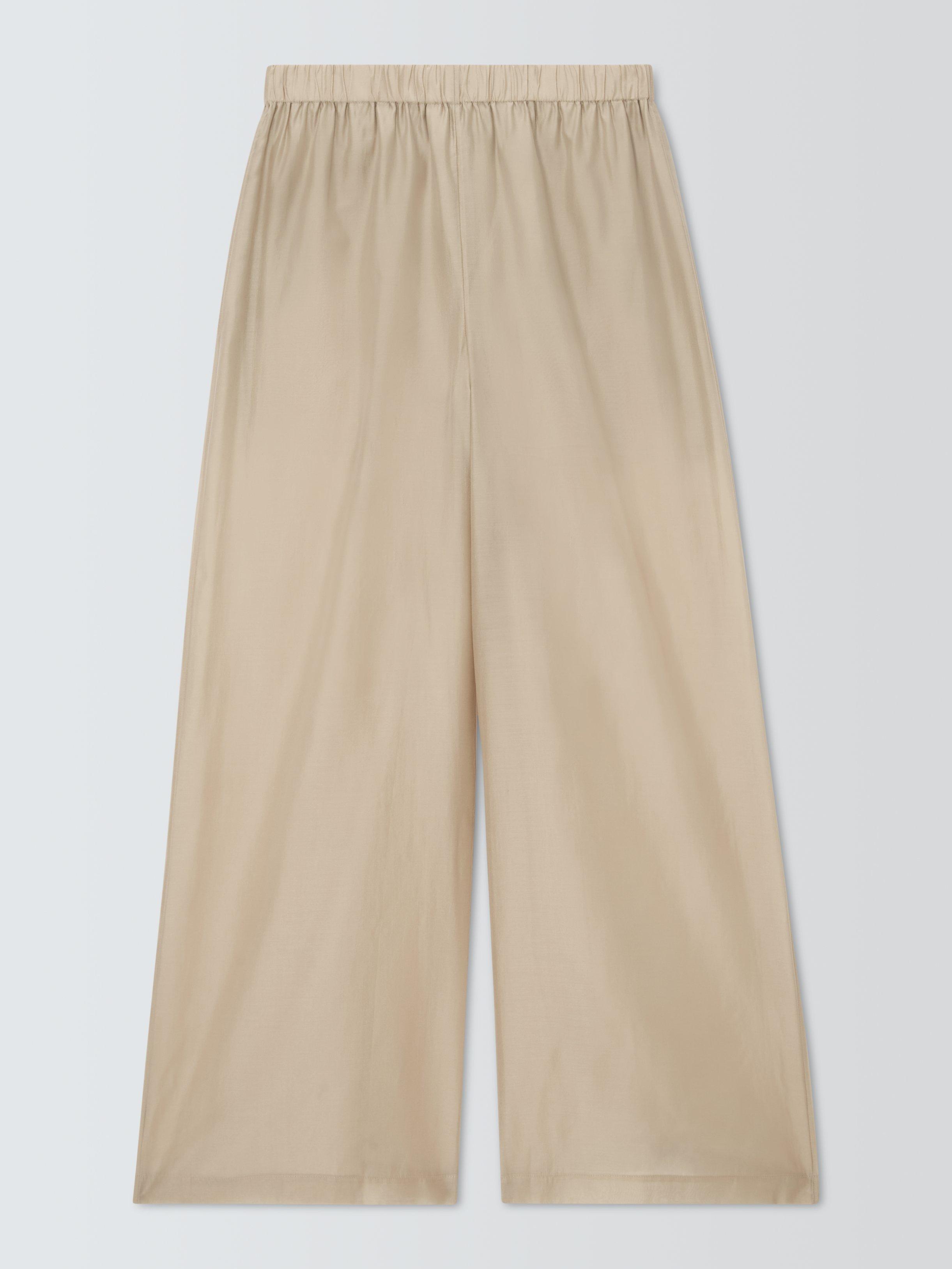 Product image 4 of 6, which shows John Lewis ANYDAY Plain Sheer Trousers, Beige, 6