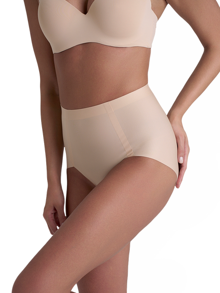 Bye Bra Smooth Essentials Mid Waist Knickers, Pack of 2 - view 2, Beige