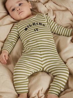 Claude & Co Baby Organic Cotton Ribbed Leggings, Stripe, Stripe