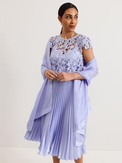 Phase Eight Satin Trim Scarf - view 2, Pale Blue