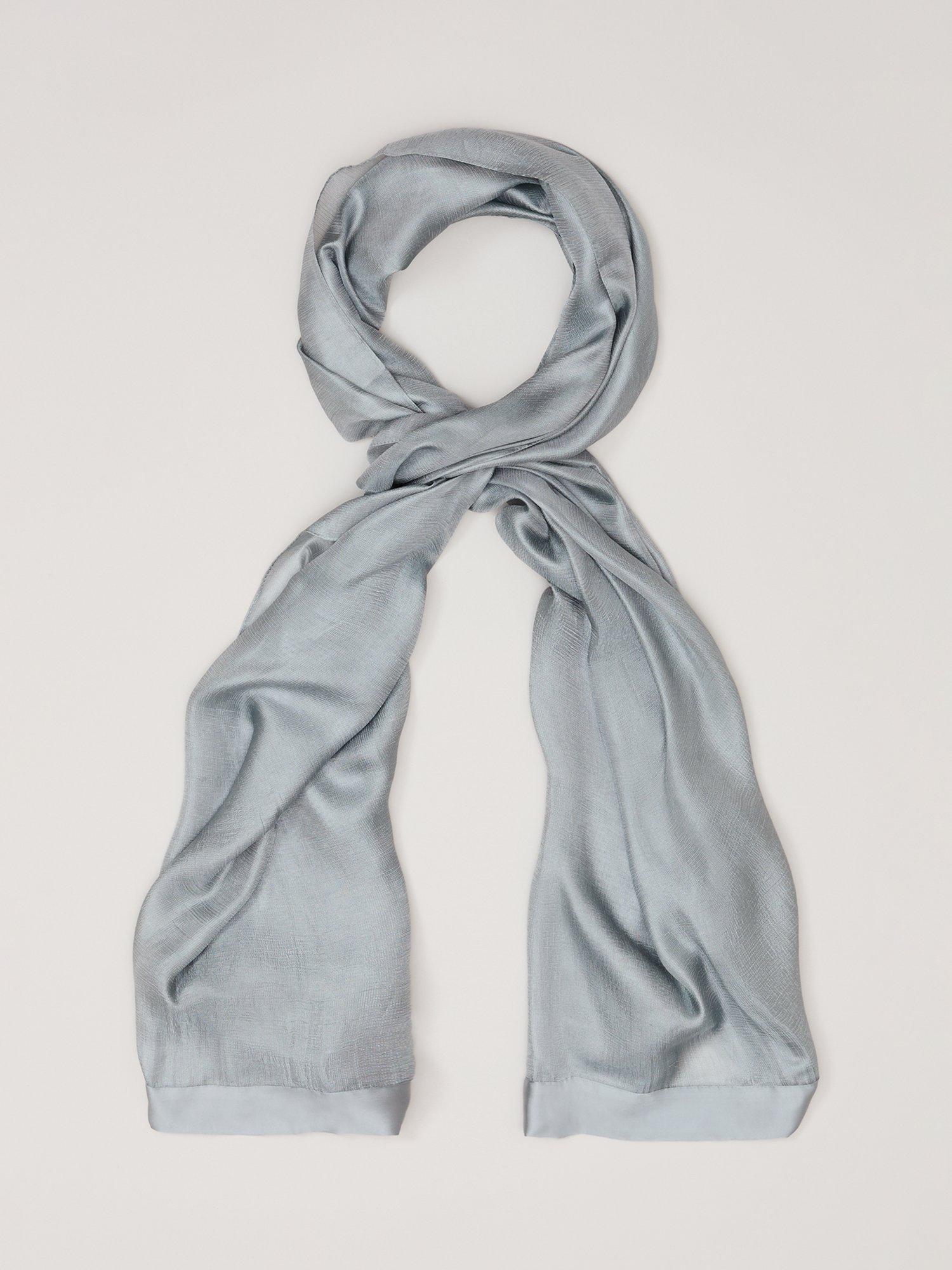Product image 1 of 11, which shows Phase Eight Satin Trim Scarf, Pale Green