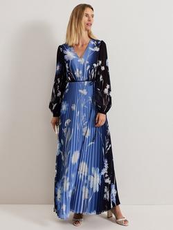 Phase Eight Petite Annie Floral Ombre Dress, Blue/Multi, Blue/Multi