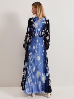 Phase Eight Petite Annie Floral Ombre Dress, Blue/Multi - view 2, Blue/Multi