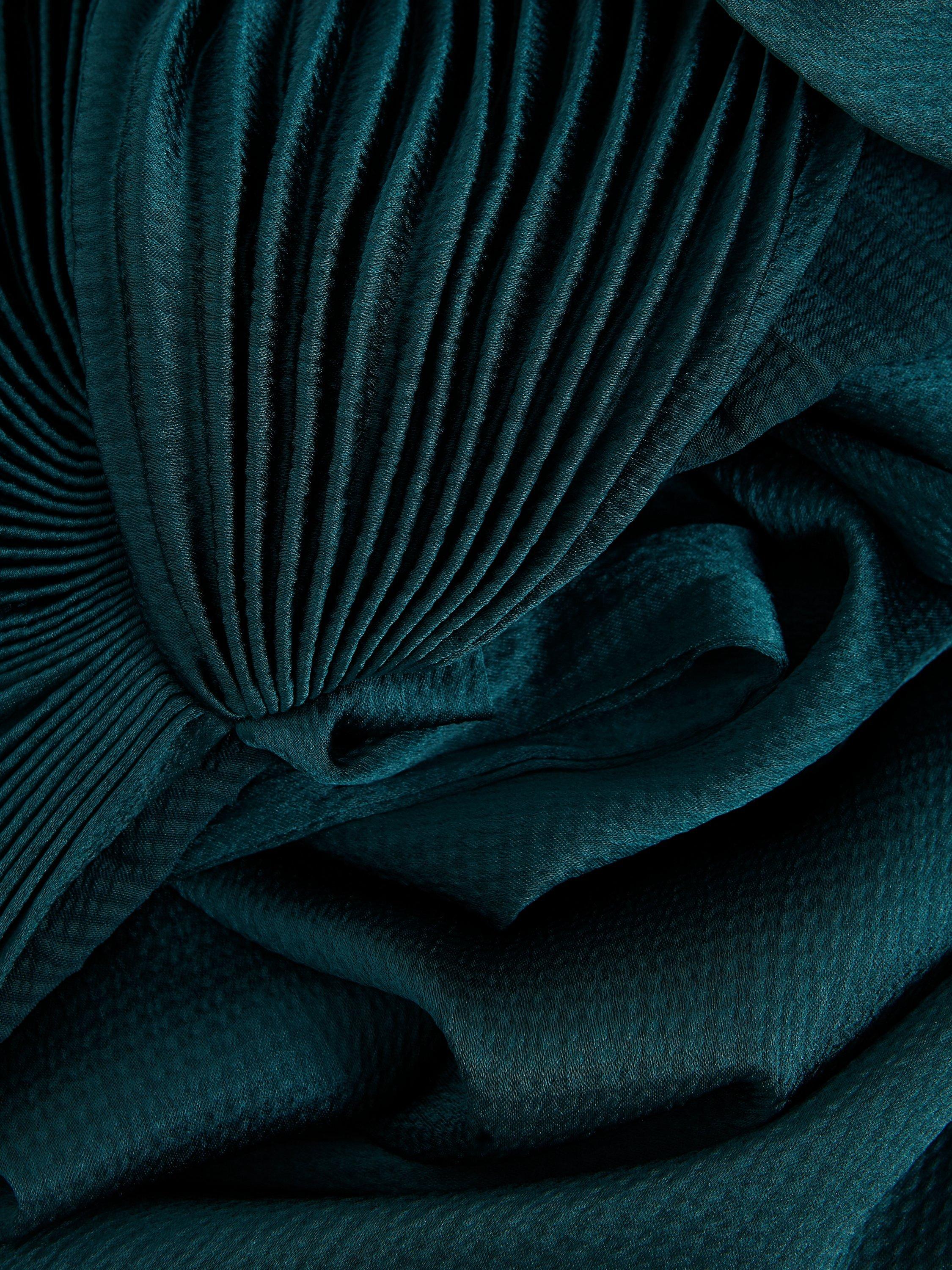 Product image 6 of 8, which shows Phase Eight Petite Gracie Sunray Pleated Midi Dress, Dark Green, 6