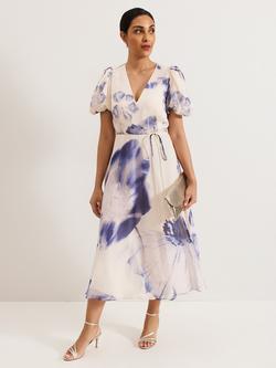 Phase Eight Petite Lizzie Floral Midi Dress, Multi, Multi