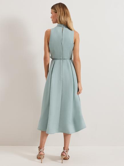 Phase Eight Senita Flower Detail Midi Dress, Eau De Nil - view 2, Eau De Nil