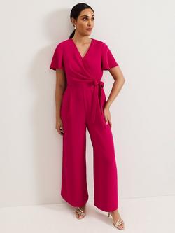 Phase Eight Petite Julissa Wide Leg Jumpsuit, Pink, Pink