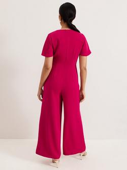 Phase Eight Petite Julissa Wide Leg Jumpsuit, Pink - view 2, Pink