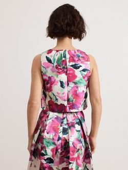 Phase Eight Celeste Floral Crop Top, Cream/Multi - view 2, Cream/Multi