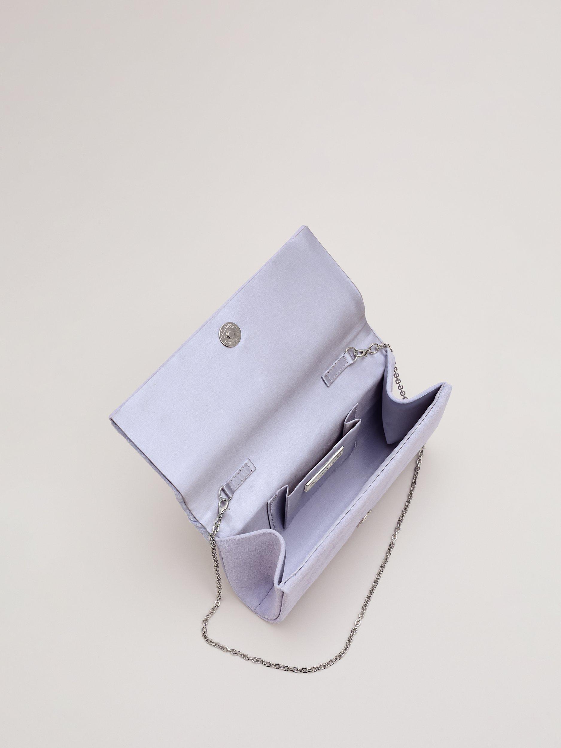 Product image 4 of 8, which shows Phase Eight Knot Suede Clutch Bag, Blue