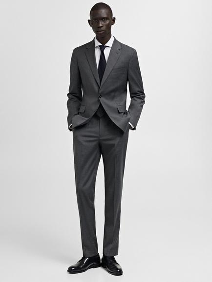 Mango Milan Blazer, Grey - view 2, Grey