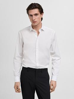 Mango Emeritol Cotton Long Sleeve Shirt, White