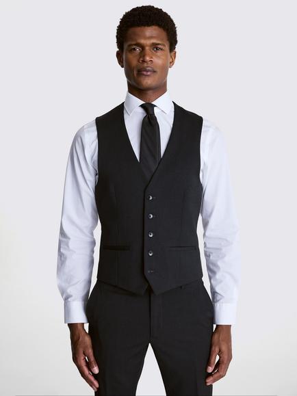 Moss Slim Fit Stretch Suit Waistcoat, Charcoal