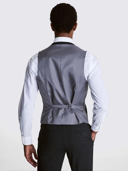 Moss Slim Fit Stretch Suit Waistcoat - view 2, Charcoal