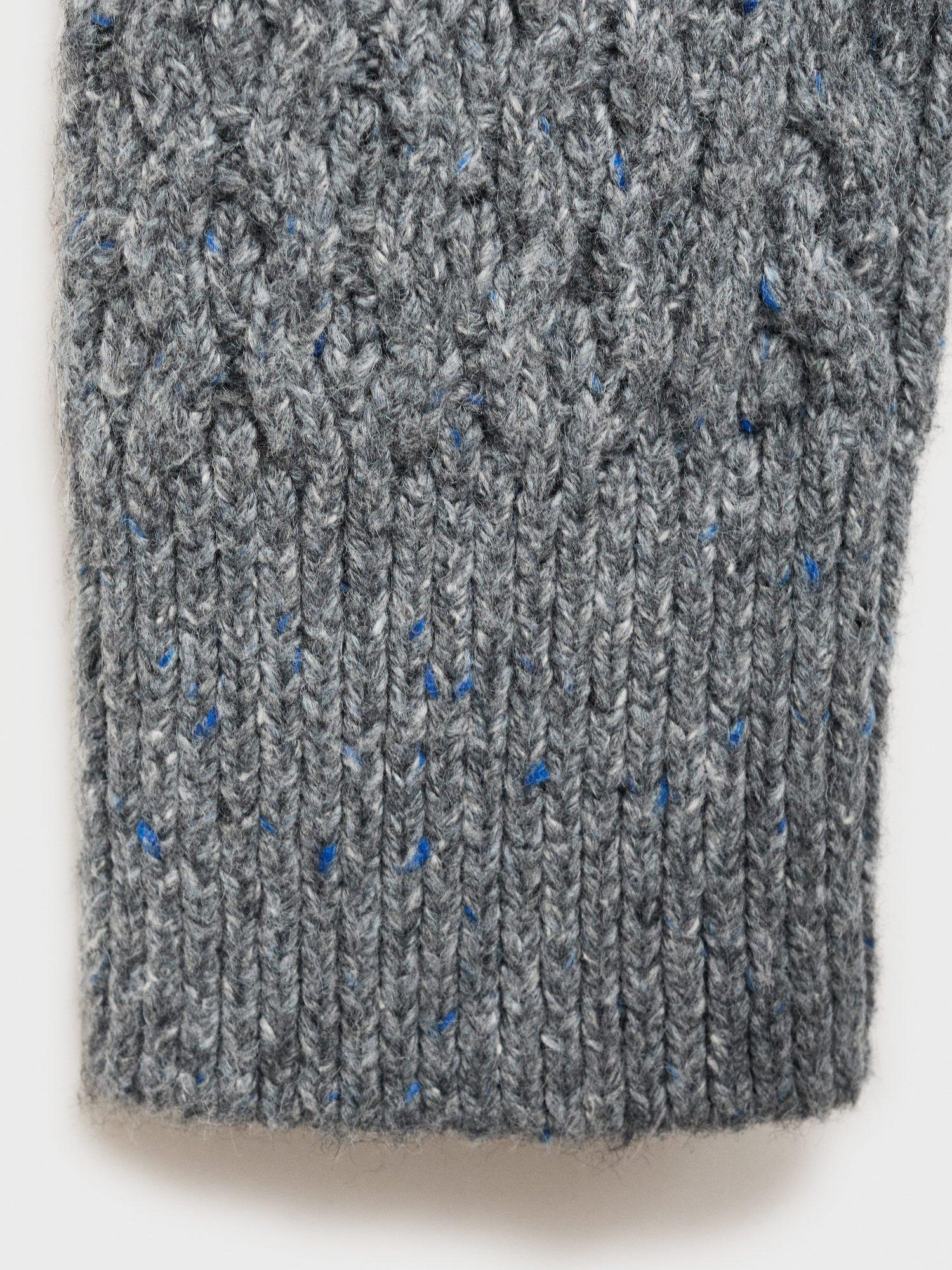 Product image 5 of 8, which shows Mango Trenzon Cale Knit Cardigan, Grey, S