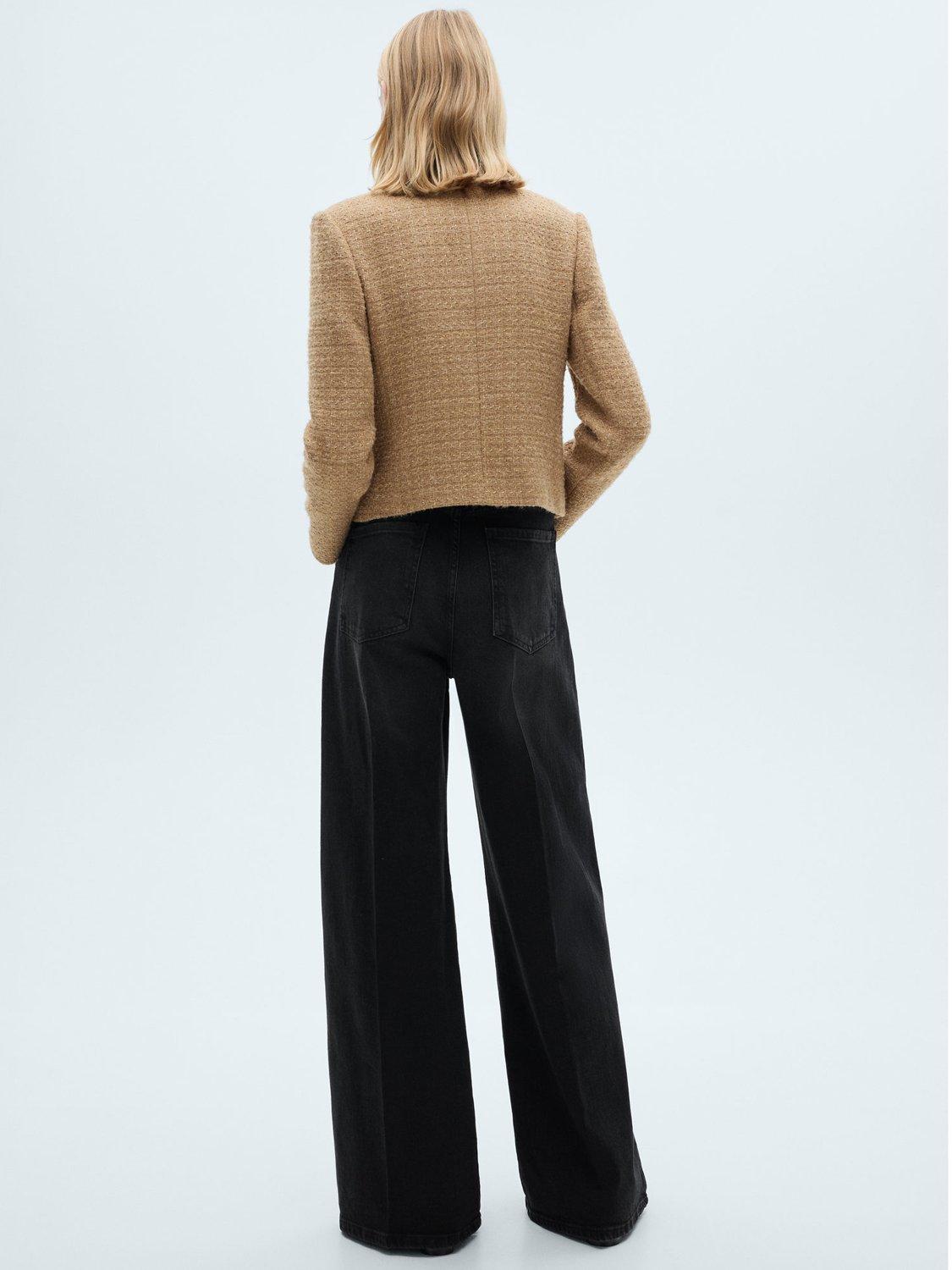 Product image 4 of 6, which shows Mango Lahti Tweed Boxy Jacket, Medium Brown, XXS