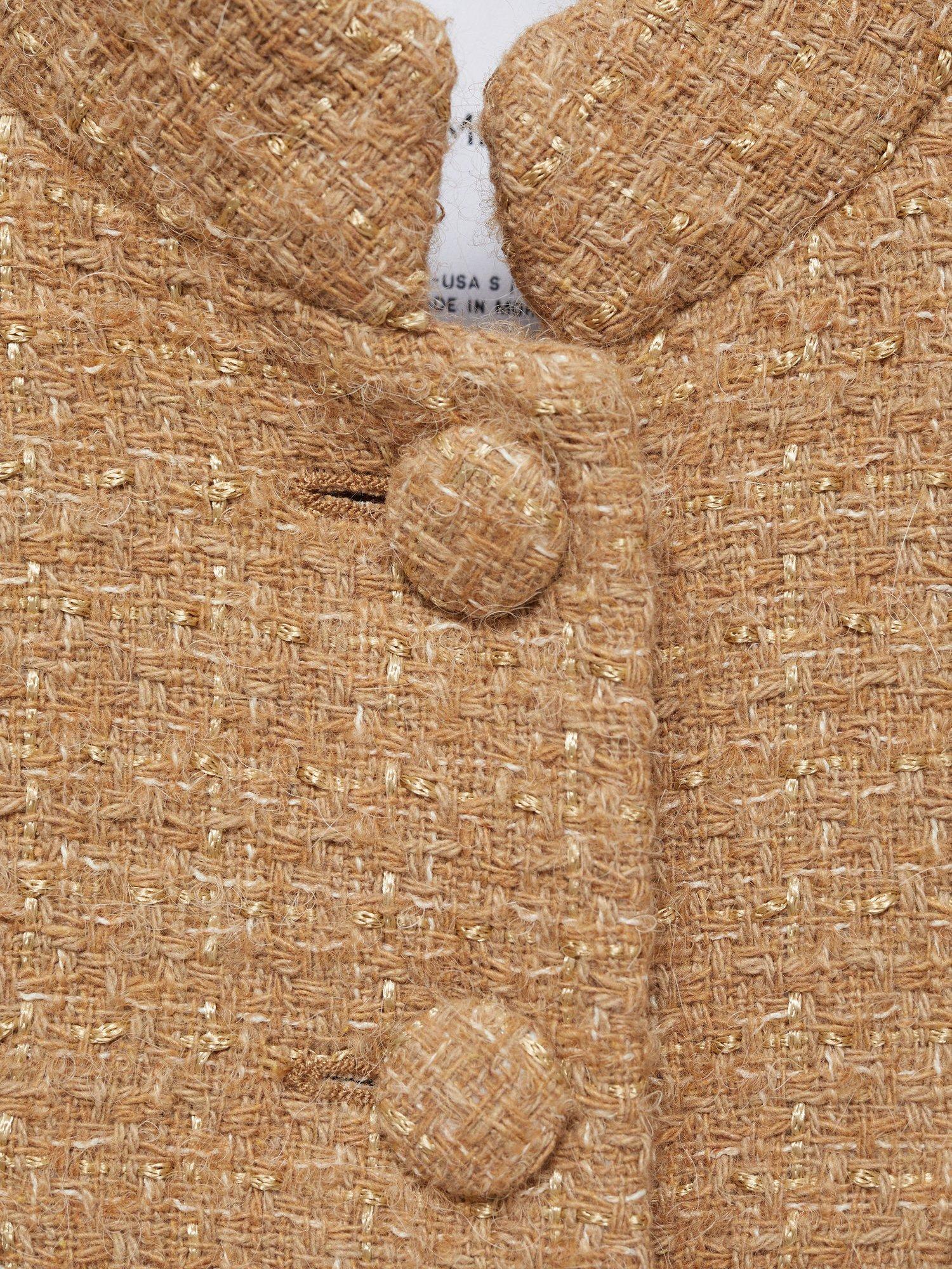 Product image 6 of 6, which shows Mango Lahti Tweed Boxy Jacket, Medium Brown, XXS