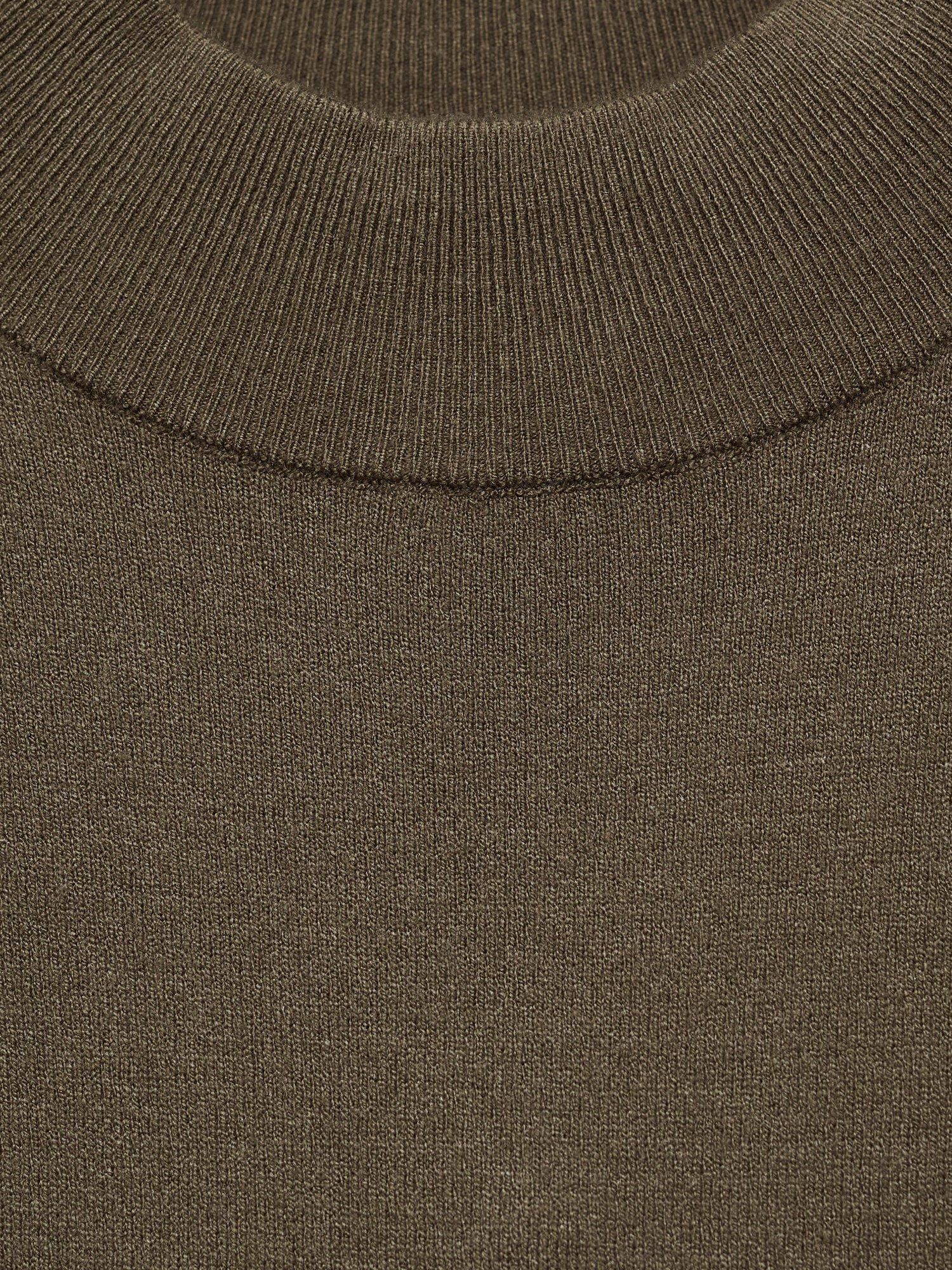 Product image 9 of 9, which shows Mango Percebes Fine Knit Jumper Dress, Khaki, 10