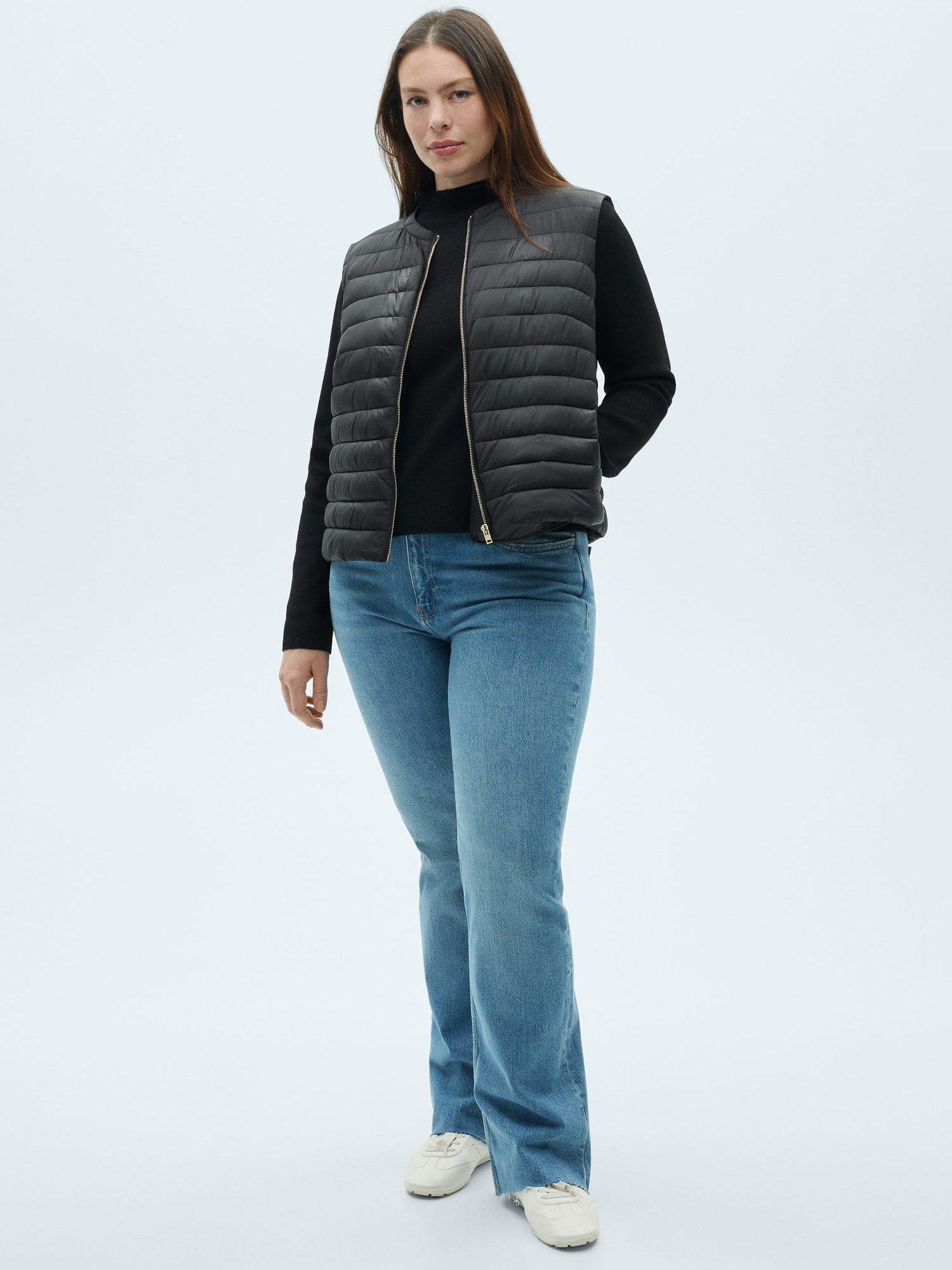 Product image 6 of 7, which shows Mango Blanvest Water Repellent Quilted Gilet, Black, 4XL