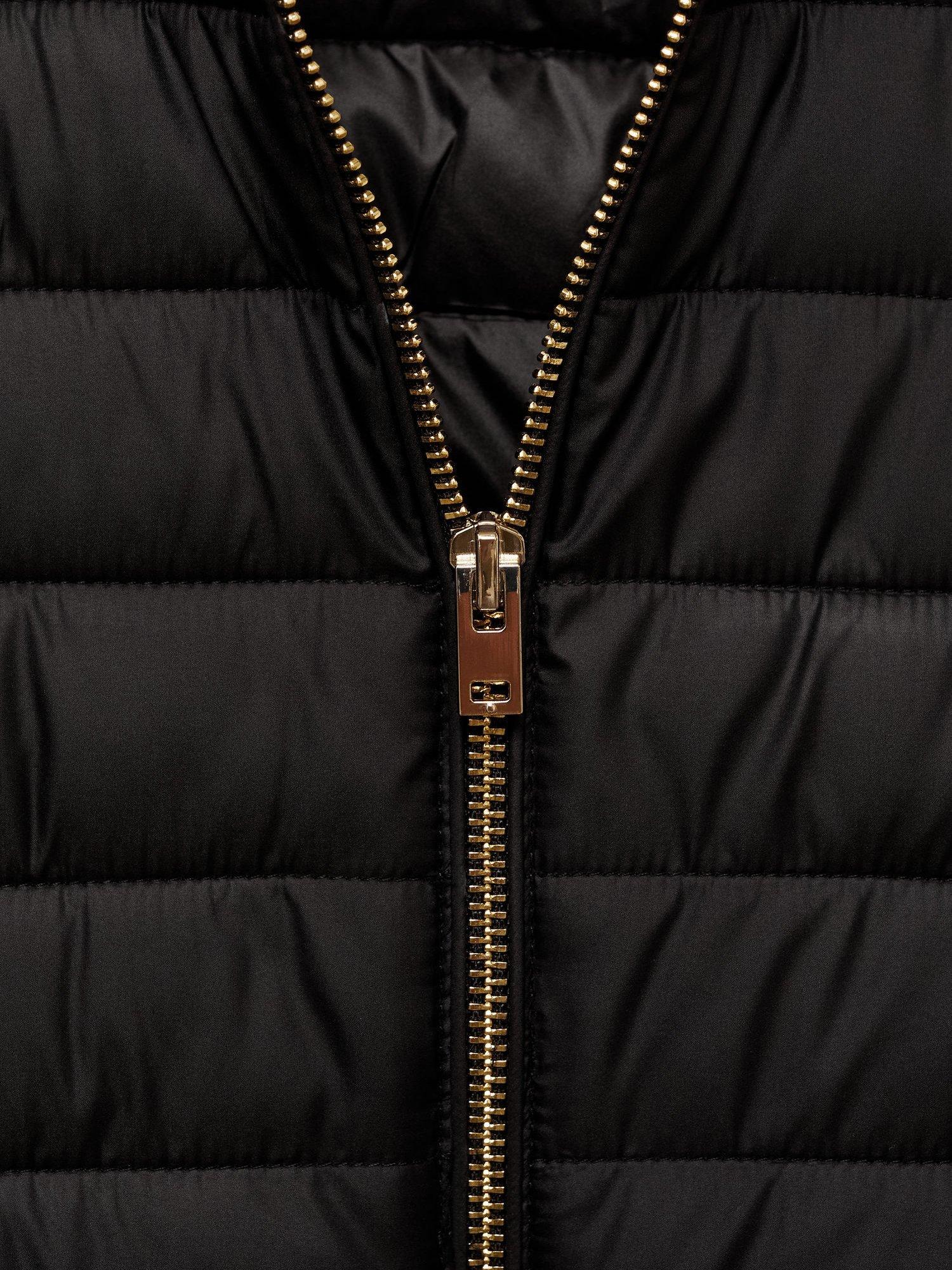 Product image 7 of 7, which shows Mango Blanvest Water Repellent Quilted Gilet, Black, 4XL