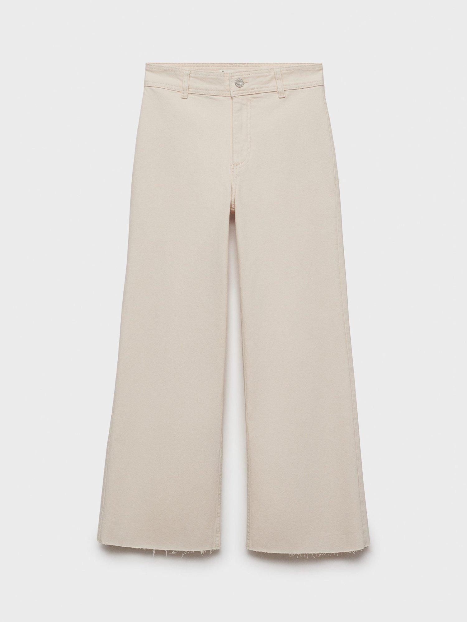Product image 3 of 7, which shows Mango Catherin High Waist Culotte Jeans, Natural White, 4