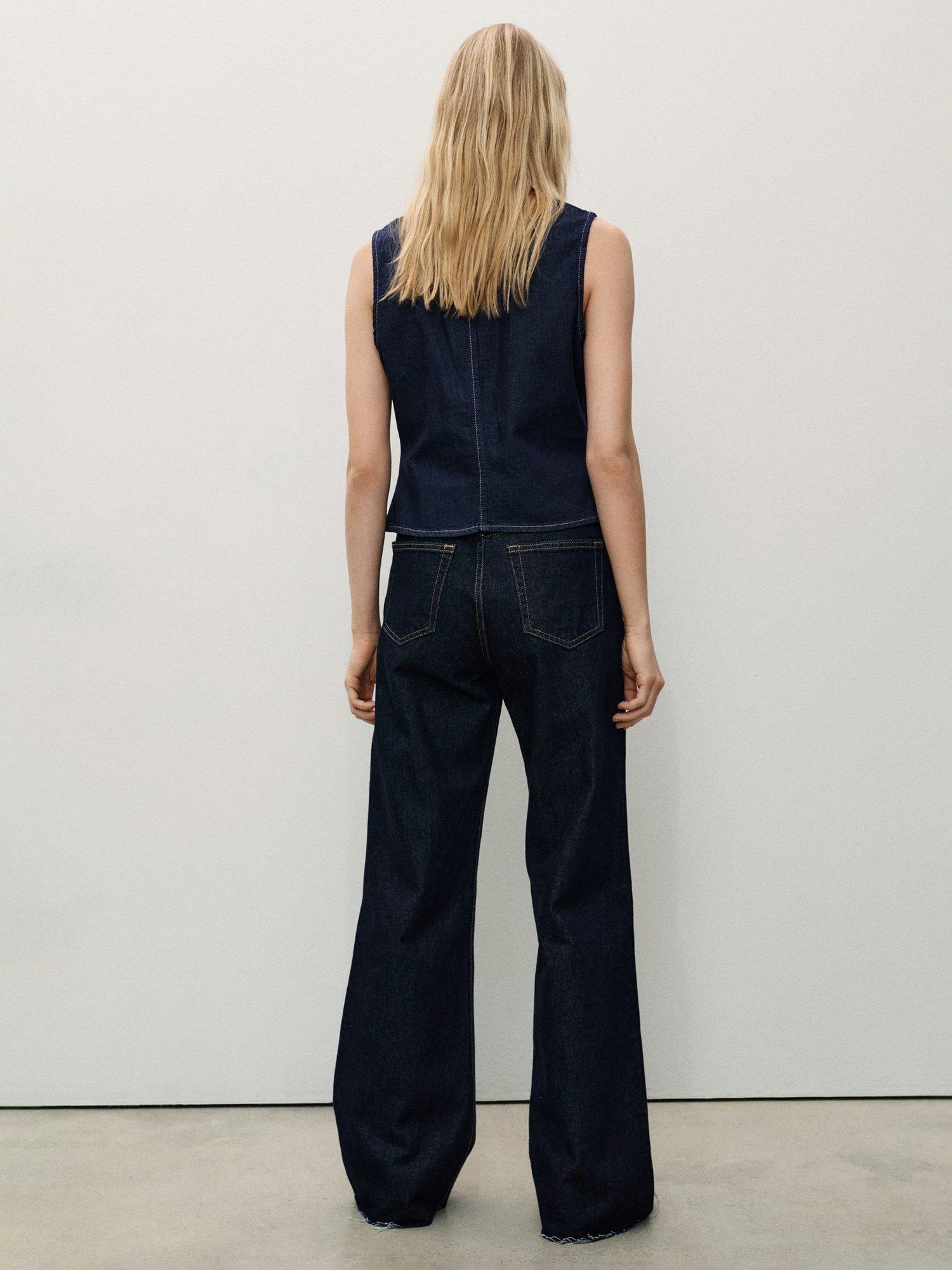 Product image 4 of 8, which shows Mango Danila Wide Leg Jeans, Open Blue, 10