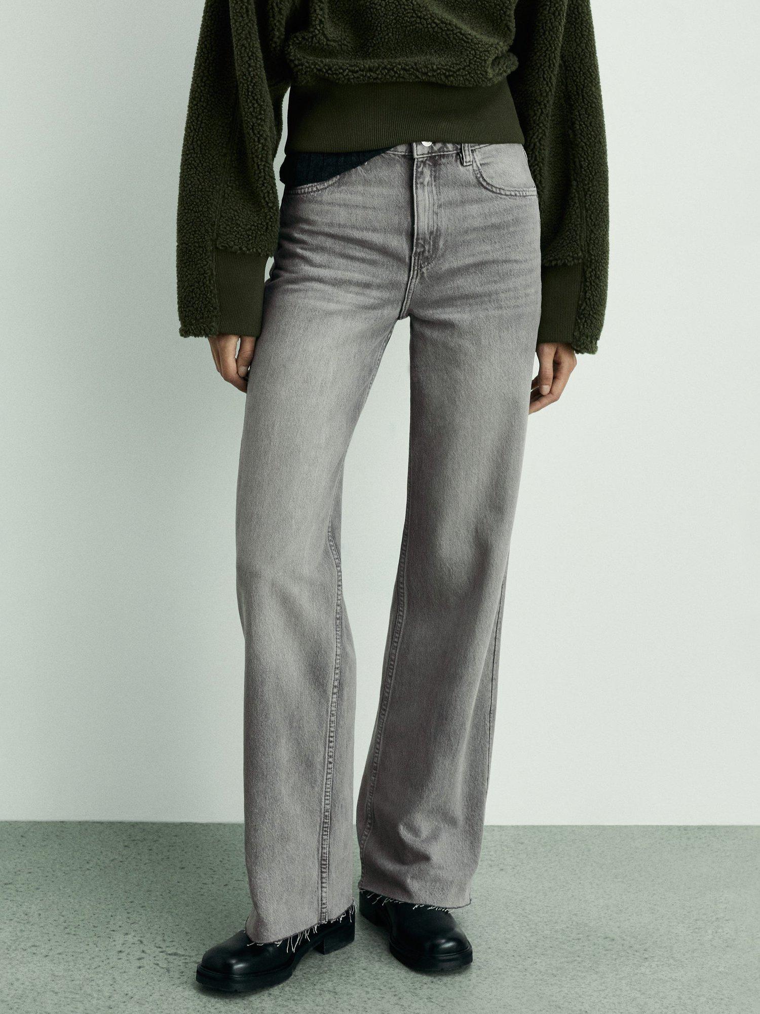 Product image 1 of 6, which shows Mango Danila Wide Leg Jeans, Dark Grey, 10
