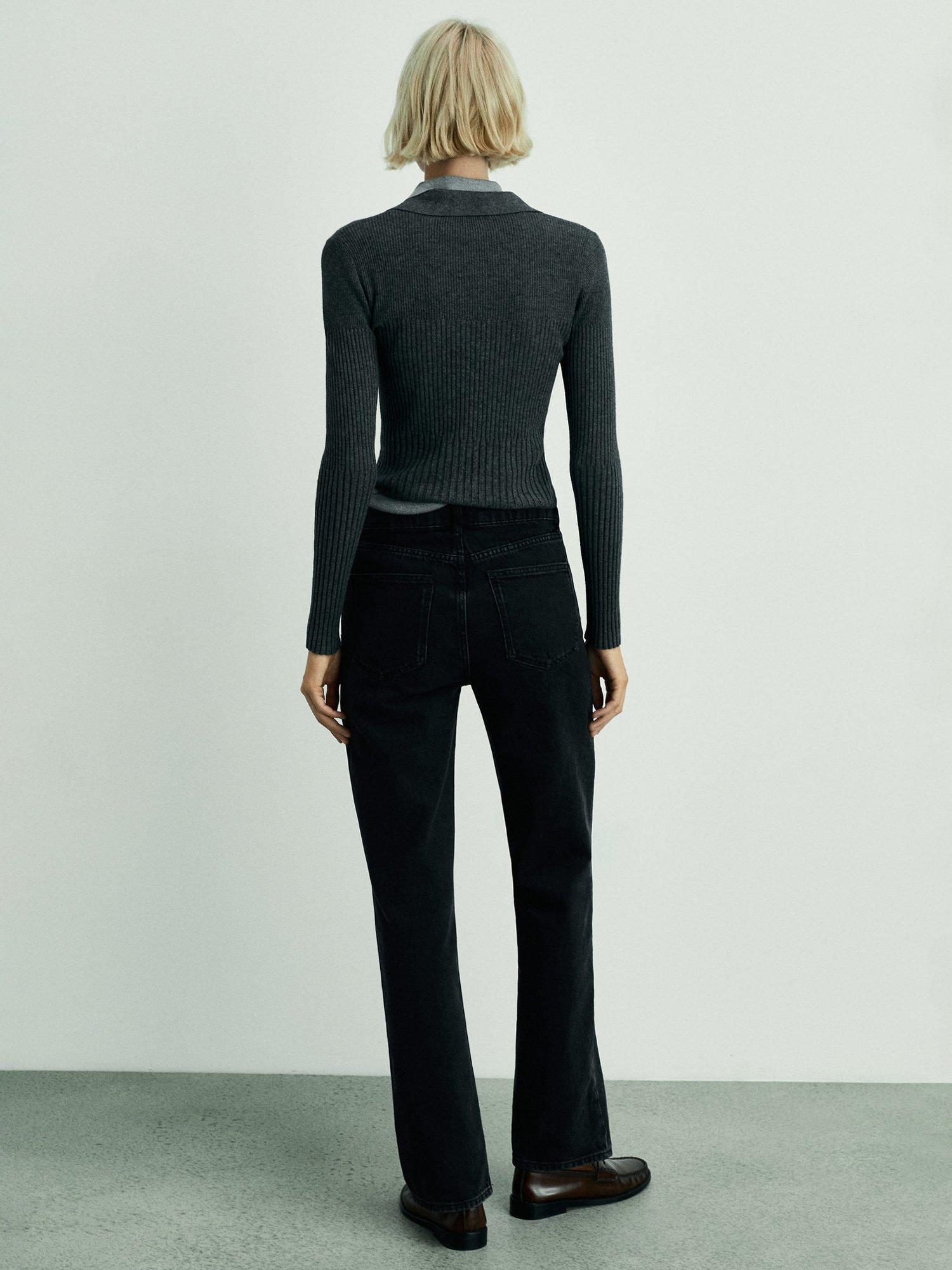 Product image 4 of 8, which shows Mango Matilda Straight Jeans, Open Grey, 4