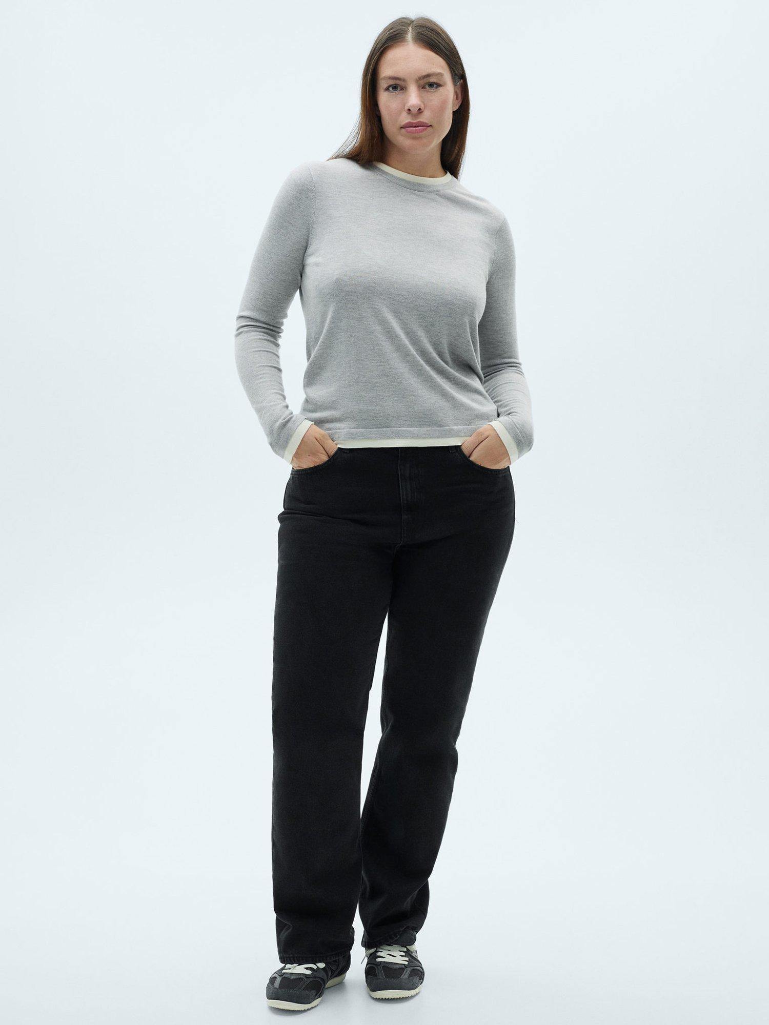 Product image 7 of 8, which shows Mango Matilda Straight Jeans, Open Grey, 4