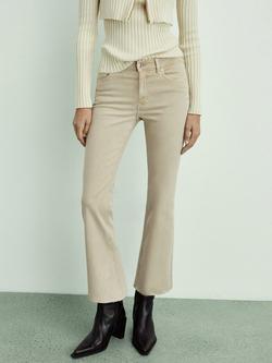 Mango Sienna High Rise Flared Jeans, Light Pastel Brown