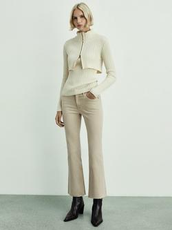 Mango Sienna High Rise Flared Jeans - view 2, Light Pastel Brown