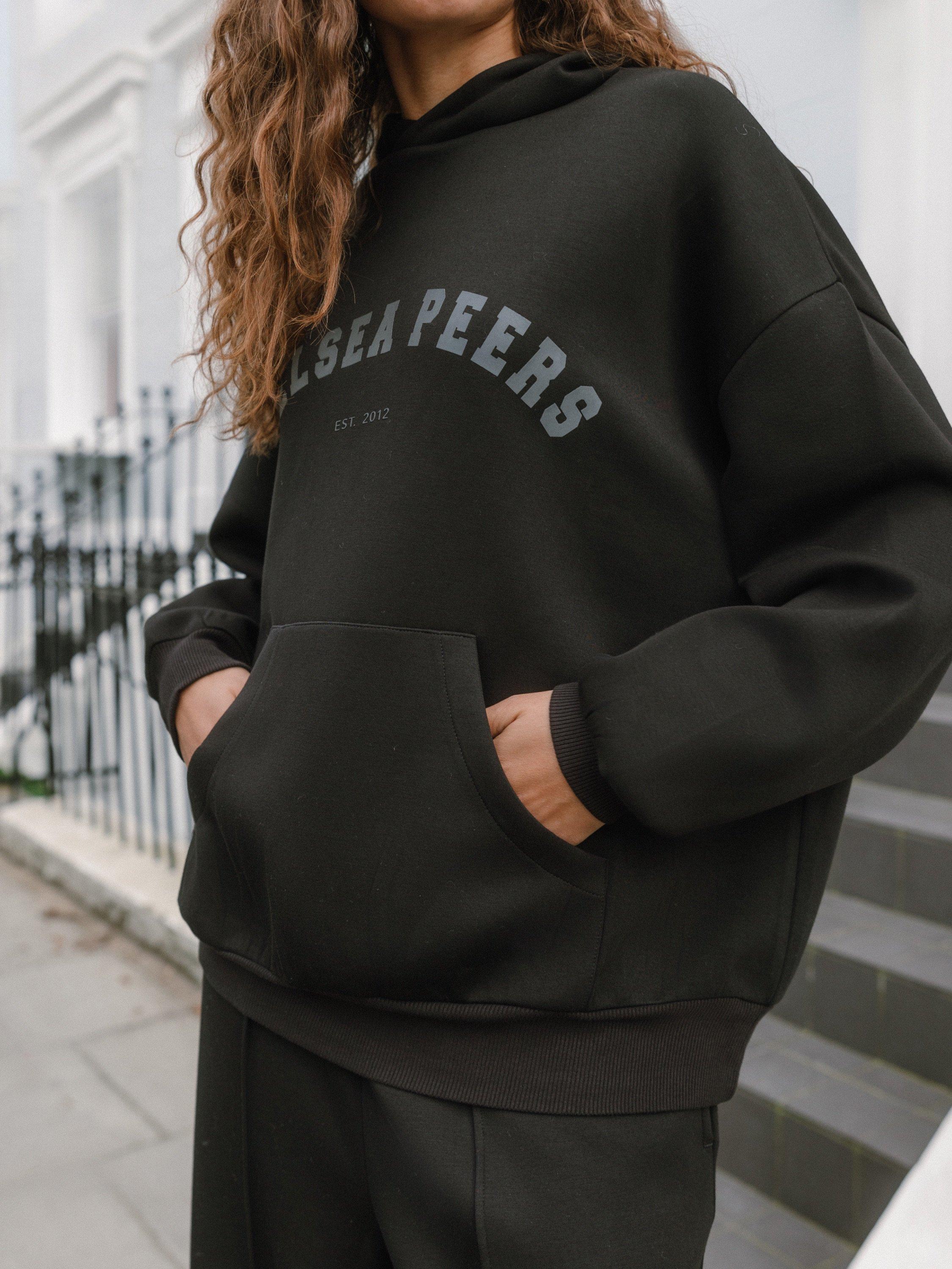 Product image 6 of 6, which shows Chelsea Peers Scuba Logo Hoodie, Black, 18