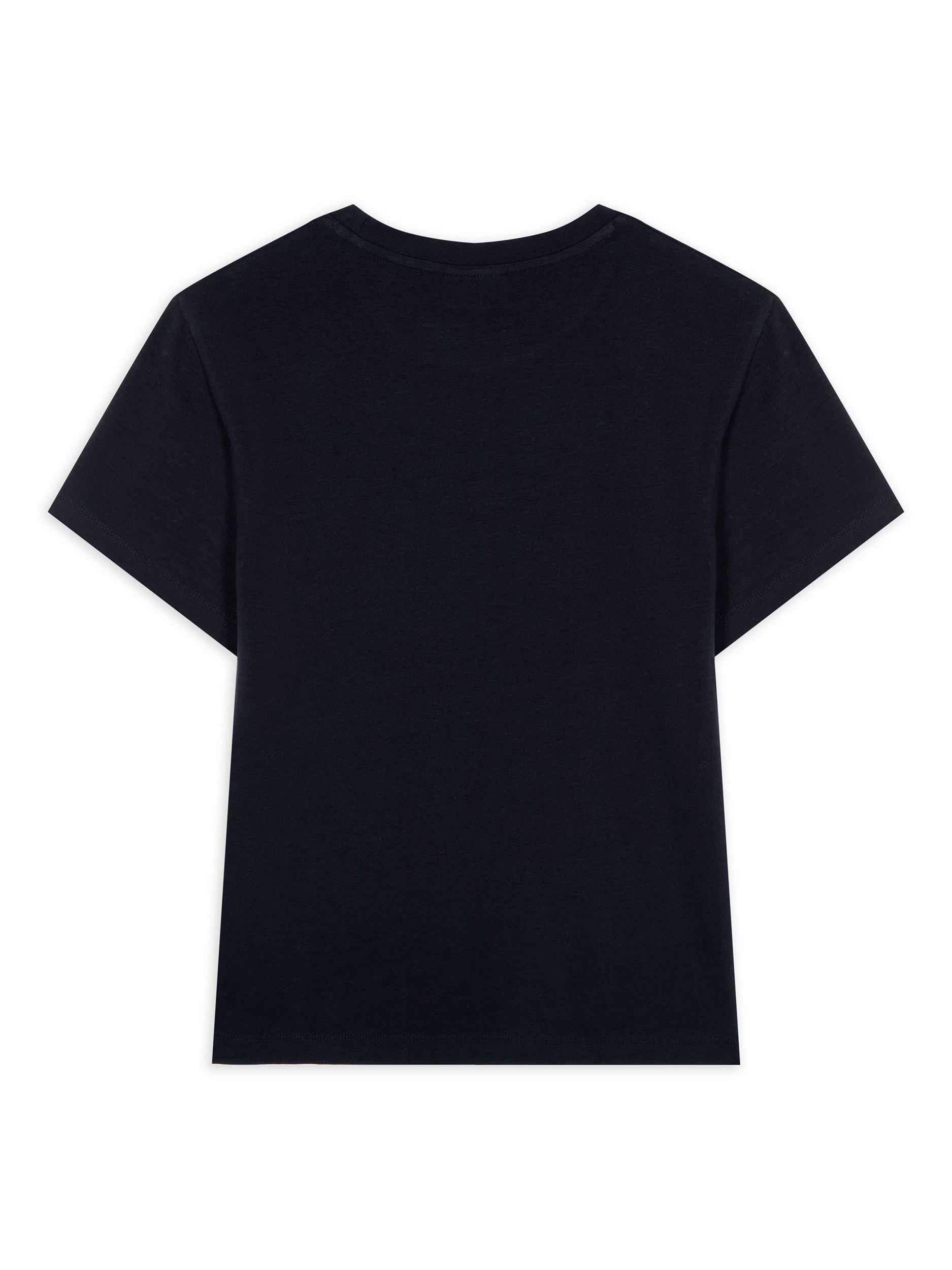 Product image 2 of 3, which shows Chelsea Peers Mini Logo Organic Cotton Rich T-Shirt, Black, 18