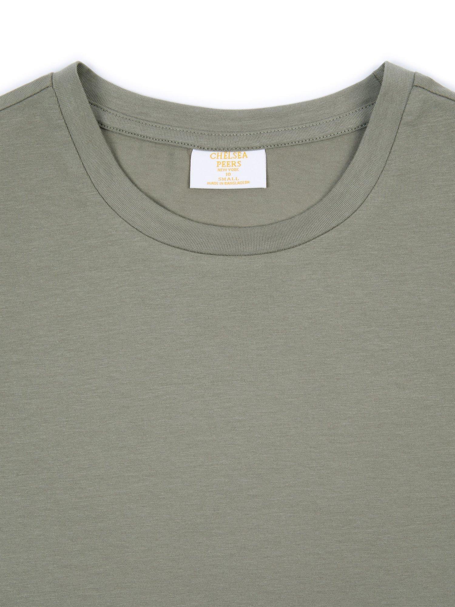 Product image 3 of 4, which shows Chelsea Peers Mini Logo Organic Cotton Rich T-Shirt, Green, 6