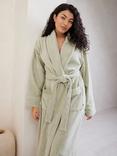 Chelsea Peers Towelling Satin Tipped Dressing Gown, Green