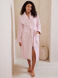 Chelsea Peers Towelling Satin Tipped Dressing Gown, Pink