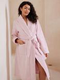 Chelsea Peers Towelling Satin Tipped Dressing Gown, Pink