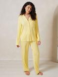 Chelsea Peers Button Up Long Pyjama Set, Yellow