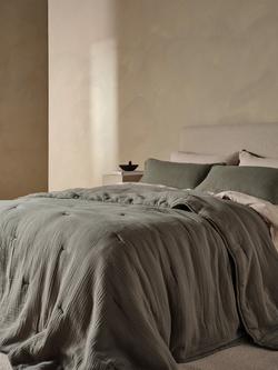Bedfolk The Dream Cotton Quilt, Moss