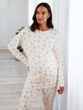 Chelsea Peers Strawberry Maternity Pyjama Set, Off White