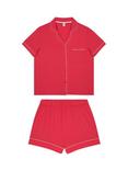 Chelsea Peers Button Up Shorty Pyjama Set, Bright Pink