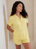 Chelsea Peers Button Up Shorty Pyjama Set, Yellow